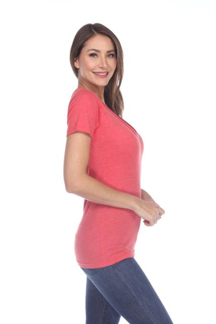 3203 Junior's Tri Blend Short Sleeve Deep V-Neck Tee