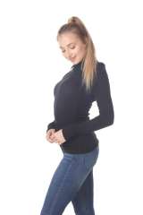 6101 Junior's Long Sleeve Waffle Thermal Hoodie