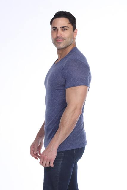 3700 Men's Poly Linen Blended Crewneck Tee