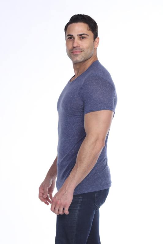 3700 Men's Poly Linen Blended Crewneck Tee
