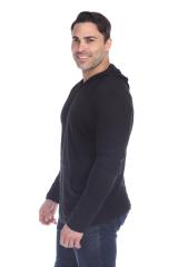 8705 Men's Long Sleeve Hooded Cotton Slub Pullover