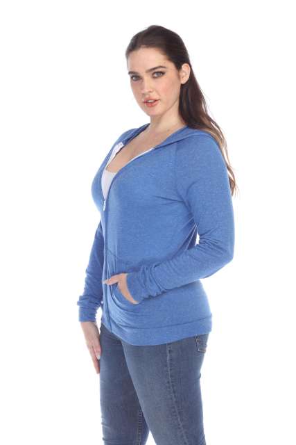 6153 Juniors Poly Linen Zip Hoodie