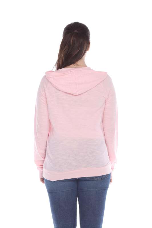 6152 Junior's Long Sleeve Cotton Slub Zip-Up Hoodie