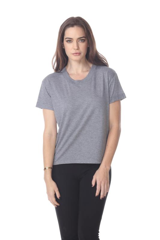 3216 Junior's Rolled Cuff Short Sleeve Boxy Tee