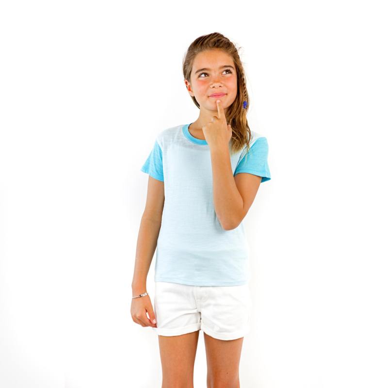 9011 Girl's Contrast Short Sleeve Crewneck Tee