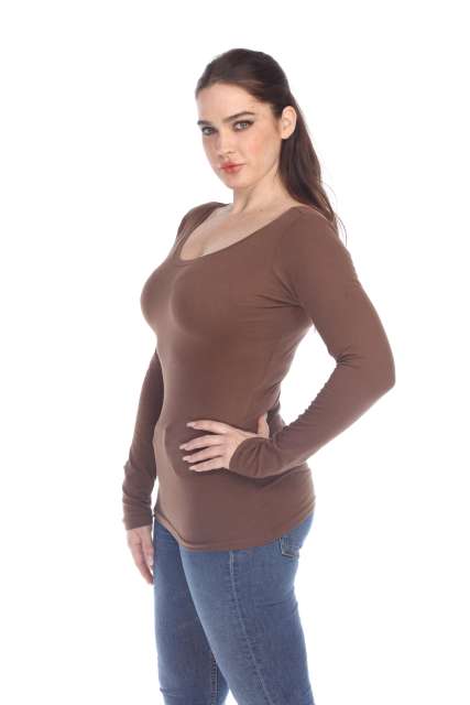 5101 Juniors Long Sleeve Scoop Neck Tee