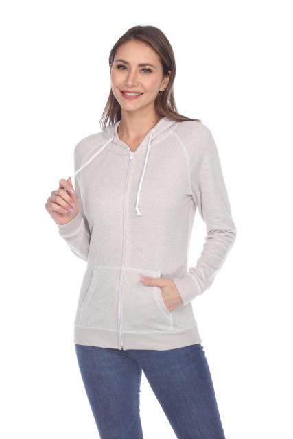 8902 Juniors French Terry Long Sleeve Zip Hoodie
