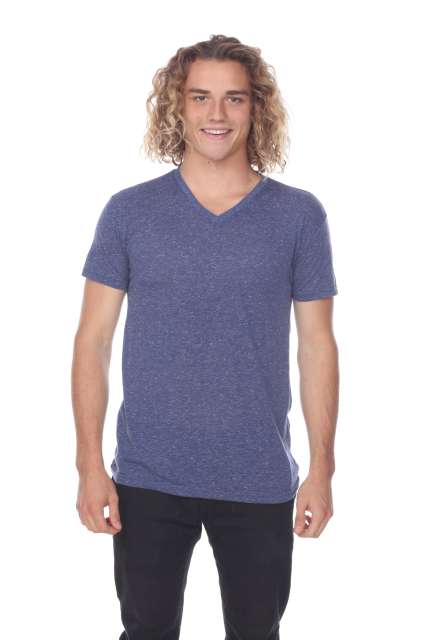 3702 Men's Poly Linen Blend V-Neck Tee
