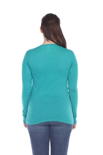 3100 Junior's Long Sleeve CVC Blended Crew Neck Tee