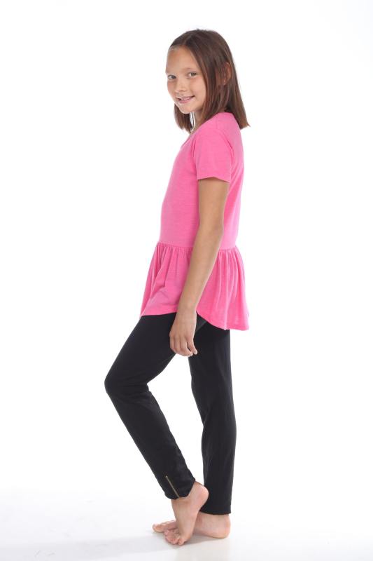 9208 Girl's Short Sleeve Peplum Tee