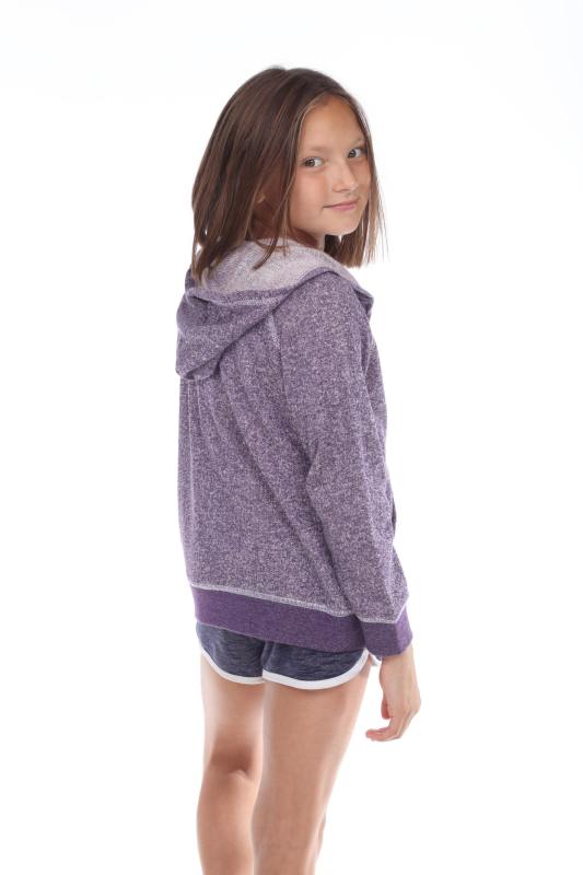 8902G Girls French Terry Llong Sleeve Zip Hoodie