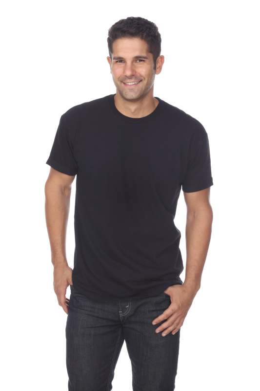 4004 Adult Unisex Short Sleeve Crew Neck Rolled Cuff Tee