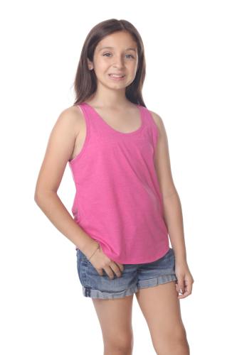 9016 Girls Curved Hem Tank Top