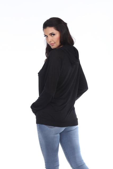 7154 LADIES POLY RAYON SLUB LONG SLEEVE ZIP HOODIE