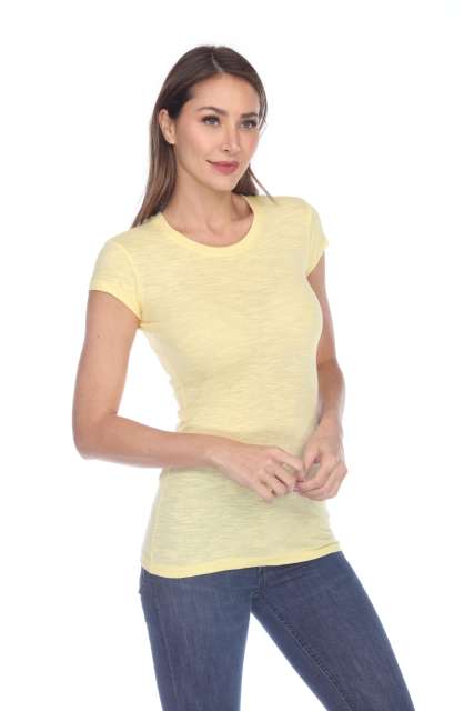 6050 Juniors Cap Sleeve Cotton Slub Tee