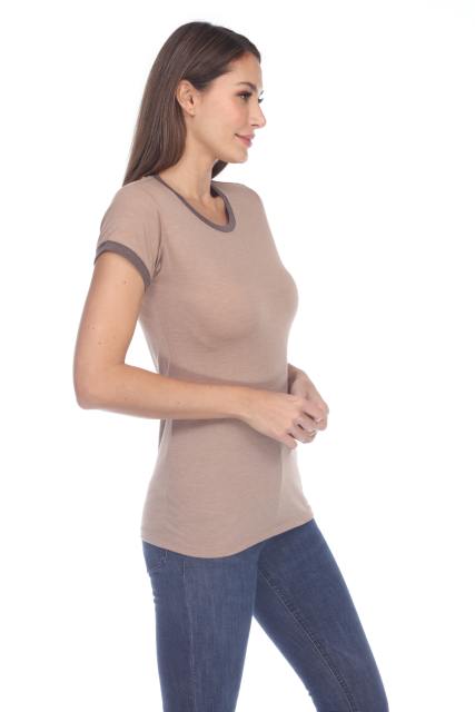 3001 Junior's Cap Sleeve CVC Blended Ringer Tee