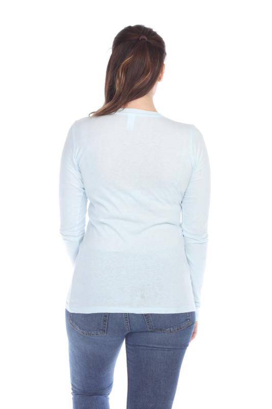 1103 Junior's Long Sleeve Tear Drop V-Neck Tee