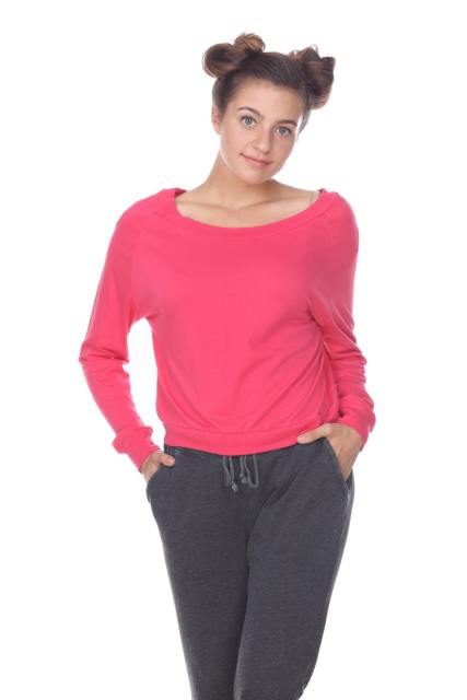 3904 Junior's Bamboo Blend Crop Long Sleeve Pullover