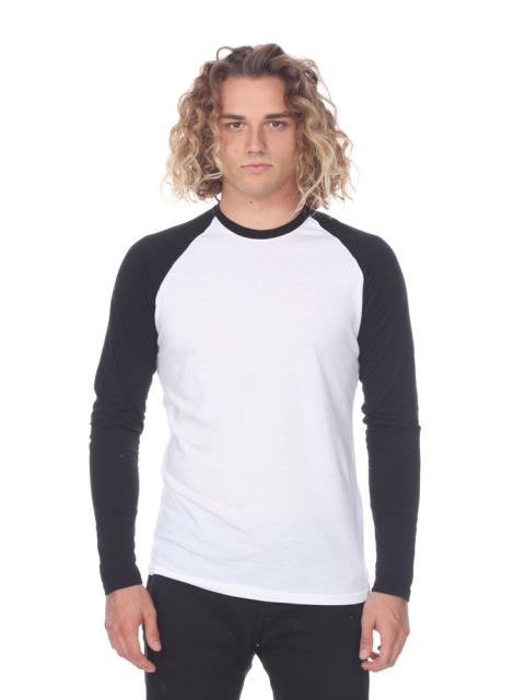 3701 Men's Long Sleeve CVC Blended Crew Neck Raglan