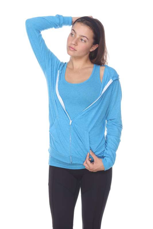 6153 Juniors Poly Linen Zip Hoodie