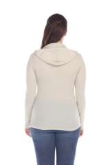 6101 Junior's Long Sleeve Waffle Thermal Hoodie