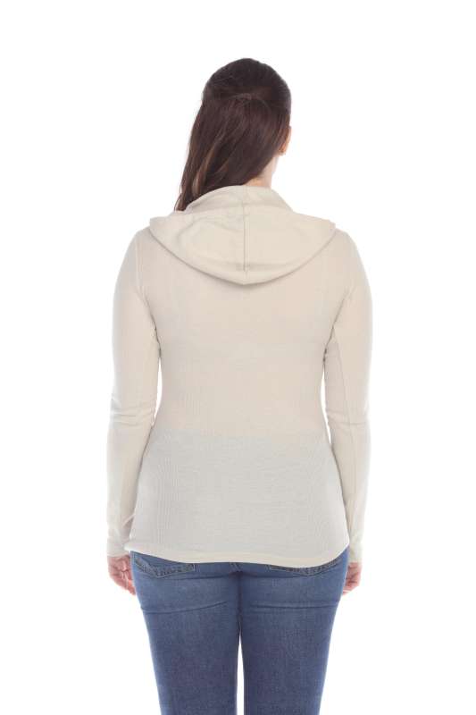 6101 Junior's Long Sleeve Waffle Thermal Hoodie