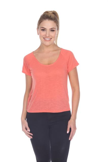 3401 Junior's Poly Rayon Slub Short Sleeve Boxy Tee
