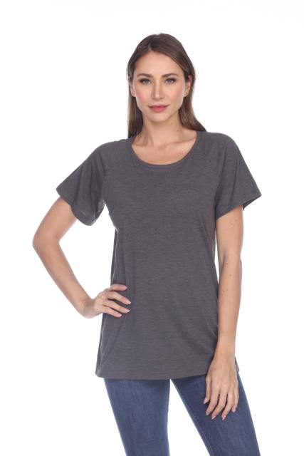 3002 Junior's Scoop Neck Short Sleeve Boxy Straight Tee
