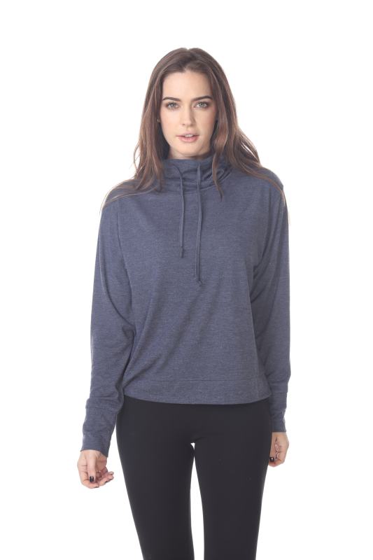 3217 Junior's Relaxed Mock Neck Long Sleeve Pullover