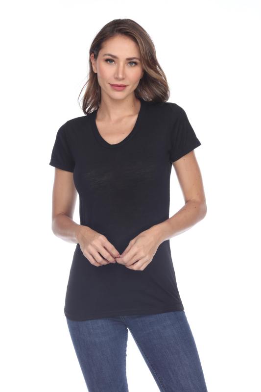 3400 Junior's Poly Rayon Slub Scoop Neck Tee