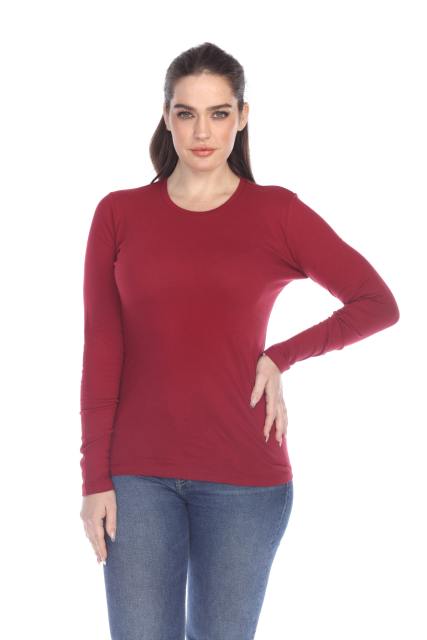 1100 Junior's Long Sleeve Crew Neck Tee
