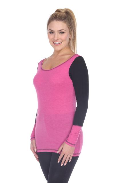 3101 Junior's Cotton Poly Blend Body with Black Thermal Long Sleeve Tee