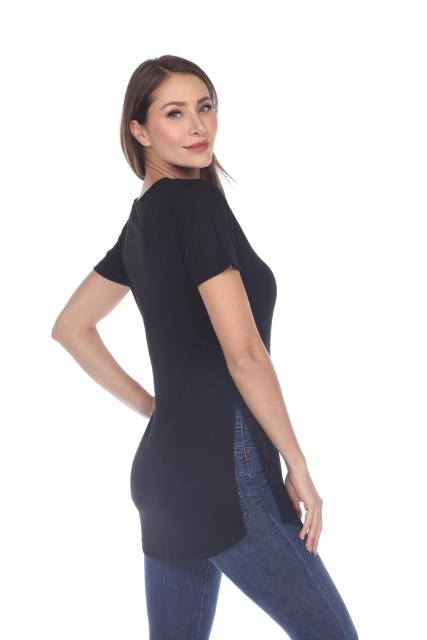 3308 Junior's Viscose Short Sleeve Vented Tee