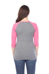 3206 Junior's Tri Blend 3/4 Contrast Sleeve Raglan
