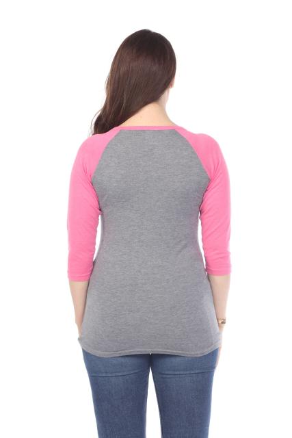 3206 Junior's Tri Blend 3/4 Contrast Sleeve Raglan