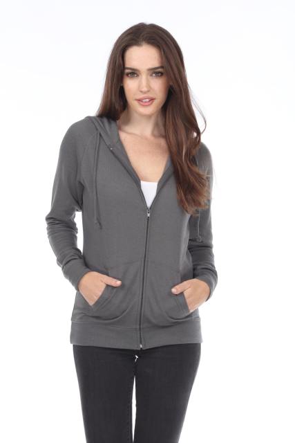 8902 Juniors French Terry Long Sleeve Zip Hoodie