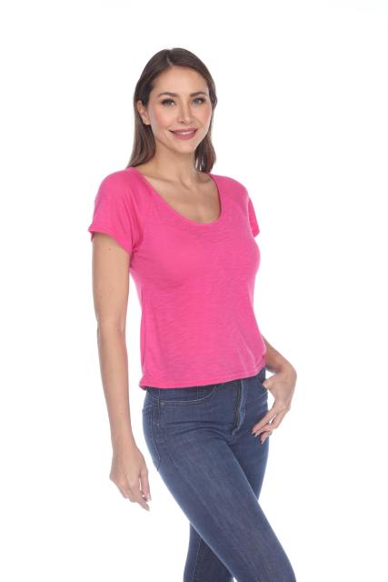 3401 Junior's Poly Rayon Slub Short Sleeve Boxy Tee