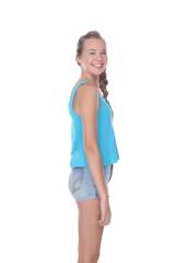 1206 Junior's Cotton Nub Crop Tank