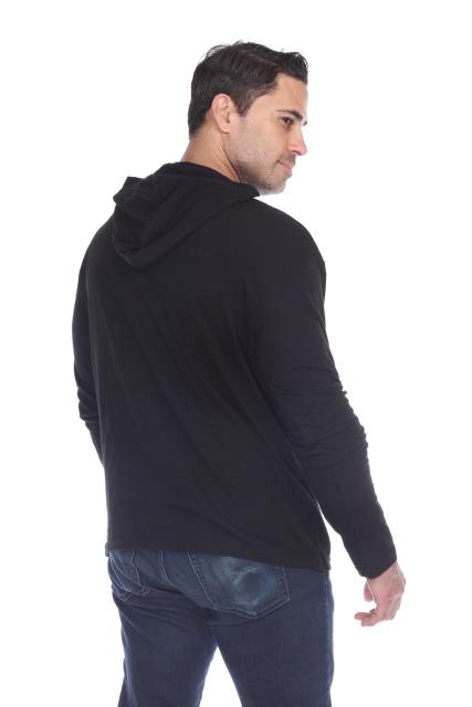 8705 Men's Long Sleeve Hooded Cotton Slub Pullover
