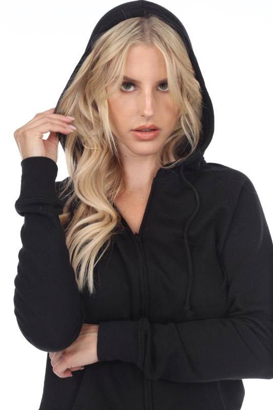 8902 Juniors French Terry Long Sleeve Zip Hoodie