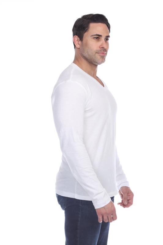 4701 Men's Slim Fit Long Sleeve V-Neck Tee