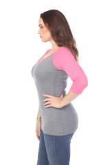 3206 Junior's Tri Blend 3/4 Contrast Sleeve Raglan