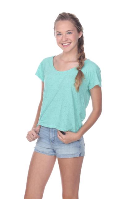 1202 Junior's Cotton Nub Short Sleeve Crop Box Tee