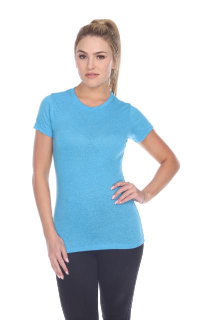 3800 Junior's Short Sleeve Poly Linen Crew Neck Tee