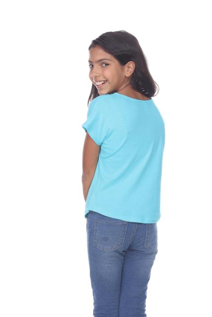 3905G Girls Short Sleeve Dolman with Curve Hem