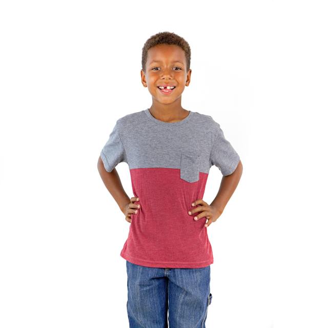 9604 Boy's Color Block Pocket Tee