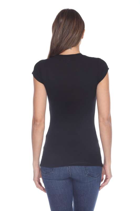 6050 Juniors Cap Sleeve Cotton Slub Tee