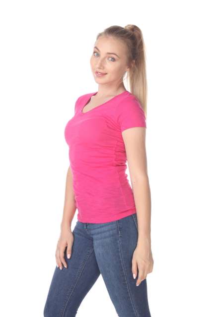 6053 Juniors Cap Sleeve Cotton Slub Tee