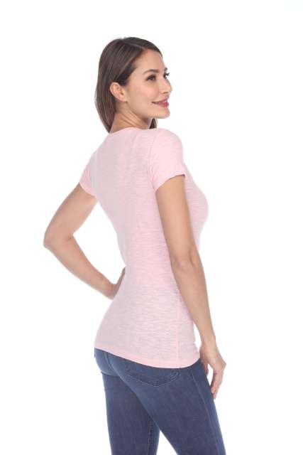 6053 Juniors Cap Sleeve Cotton Slub Tee