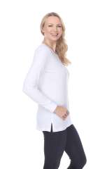 7110 Ladies Long Sleeve Crew Neck Tee with Side Vents